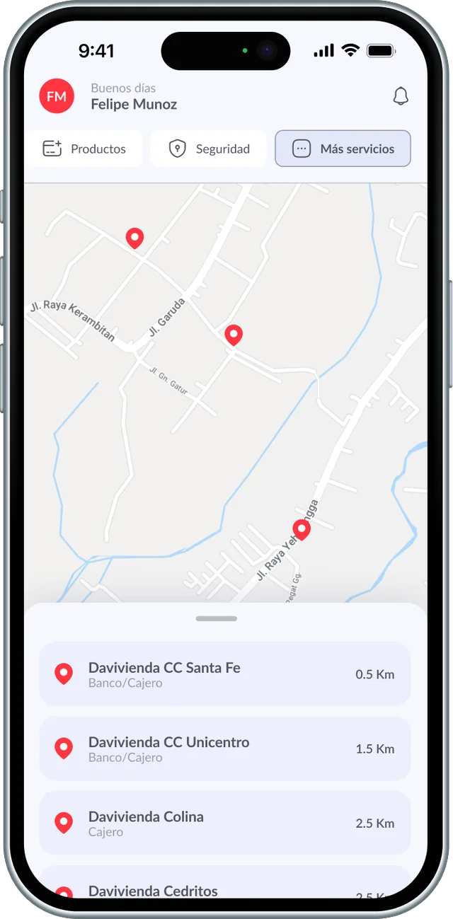 Davivienda ATM locator