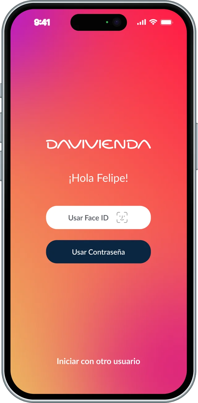 Davivienda login screen